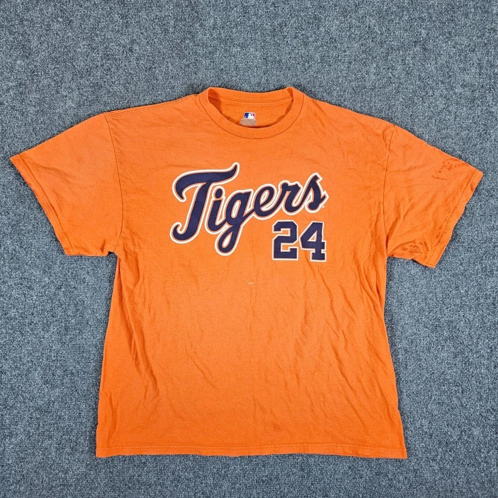 MLB Detroit Tigers Miguel Cabrera #24 Orange T-Shirt Mens XL Baseball Flaws - Picture 1 of 7